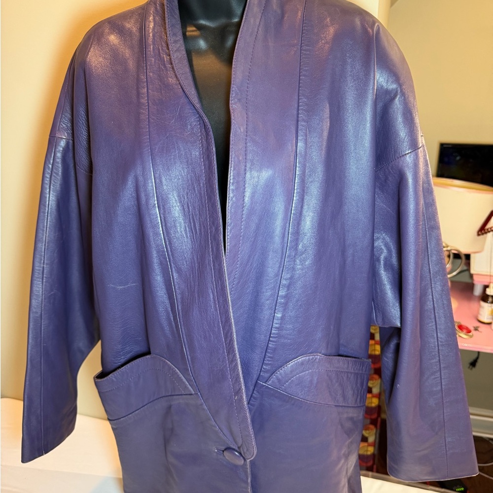Lillie Rubin Deep Purple Leather Jacket